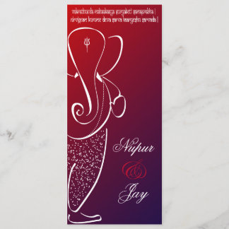 Ganesha Wedding Invite :: Cherry Red