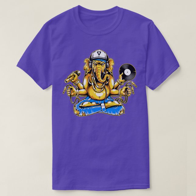 Ganesha With Musical Instruments  T-Shirt (Design Front)