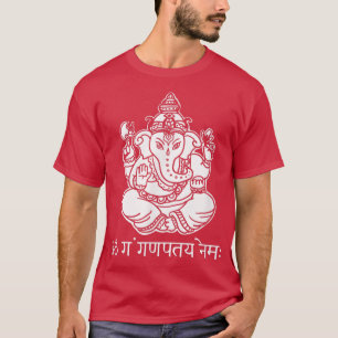 GaneshWith Sanskrit Ganesha Mantra  T-Shirt