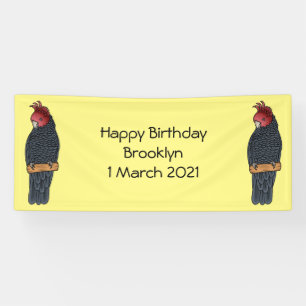 Gang gang cockatoo bird cartoon illustration banner