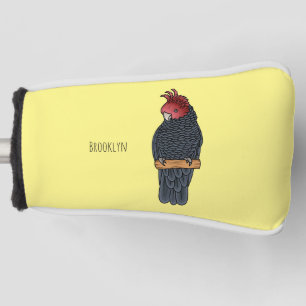 Gang gang cockatoo bird cartoon illustration golf head cover