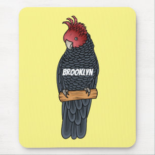 Gang gang cockatoo bird cartoon illustration mouse mat