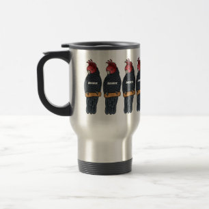Gang gang cockatoo bird cartoon illustration  travel mug