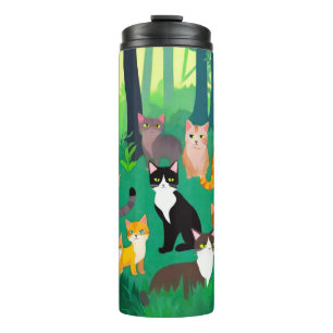 Gang of Cats, Felines in the Forest Thermal Tumbler