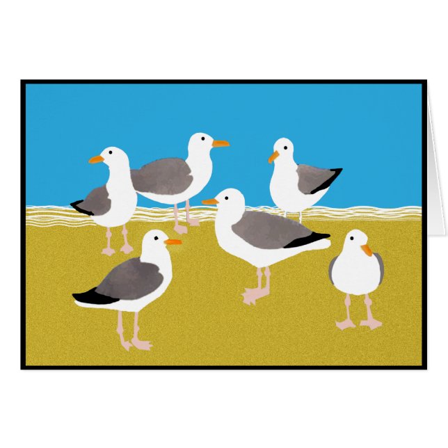 Gang of Seagulls at the Ocean Edge (Front Horizontal)