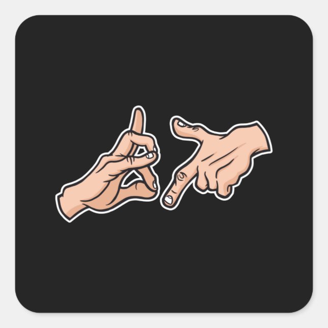 Gang sign square sticker (Front)
