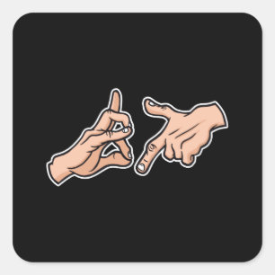 Gang sign square sticker