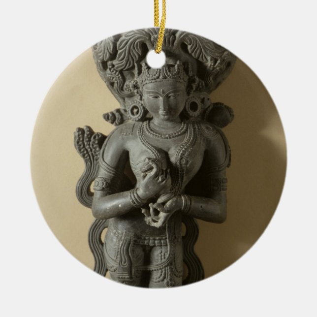 Ganga, goddess who personifies the sacred River Ga Ceramic Tree Decoration (Front)