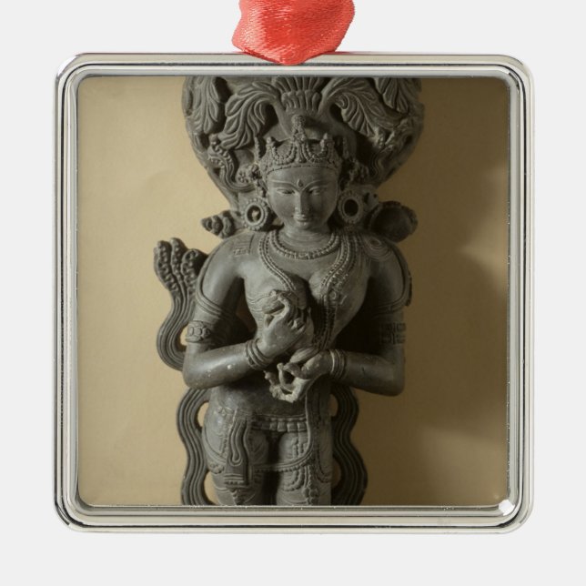 Ganga, goddess who personifies the sacred River Ga Metal Tree Decoration (Front)