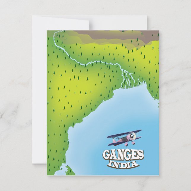 Ganges India map travel poster (Front)