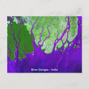Ganges River Delta Satellite Image - India Postcard
