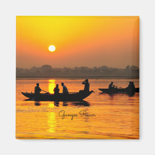 Ganges River, picturesque landscape photo Magnet