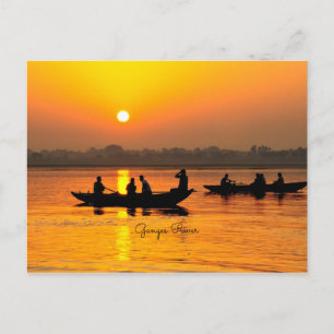 Ganges River, picturesque landscape photo Postcard