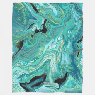 Gangs Back 1 Liquid Green Abstract Blanket