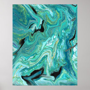Gangs Back 1 Liquid Green Abstract Print
