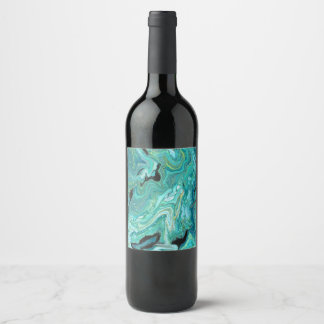 Gangs Back 1 Soothing Blue Green Wine Bottle Label
