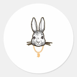Gangsta Bunny Rabbit Bitcoin TShirt Crypto Coin Mi Classic Round Sticker