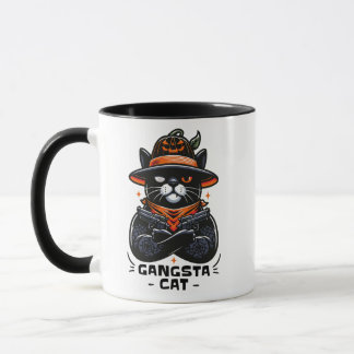 GANGSTA CAT HALLOWEEN MUG