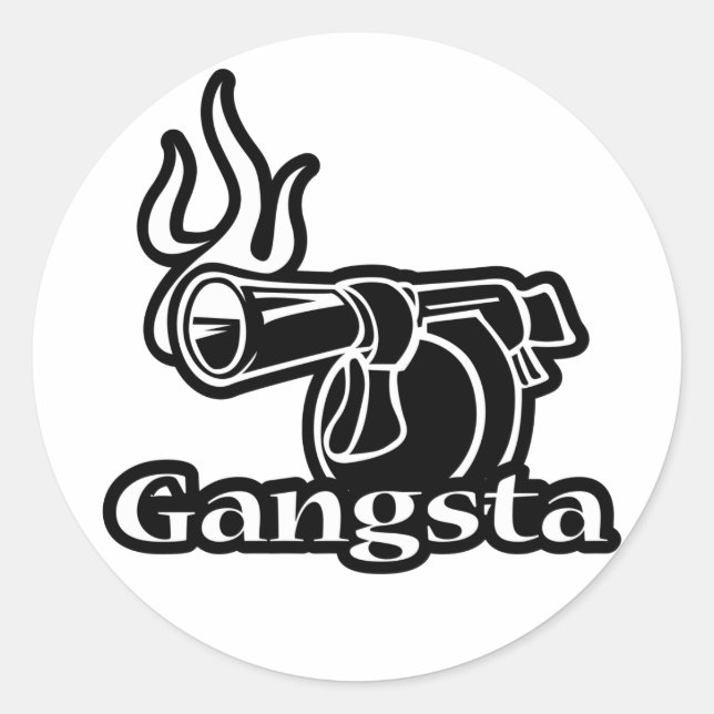 Gangsta Classic Round Sticker (Front)