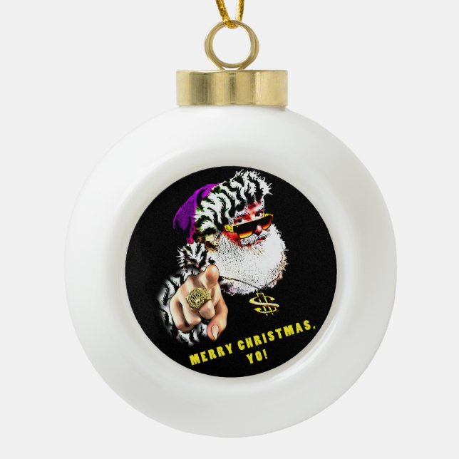 Gangsta Claus Christmas Tree Ornament (Front)