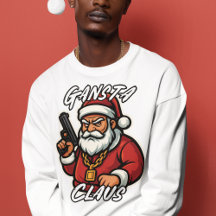 Gangsta Claus with gun