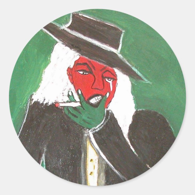 GANGSTA GONE CLASSIC ROUND STICKER (Front)