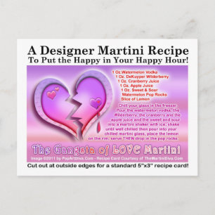Gangsta of Love Valentines Day Martini Recipe Card
