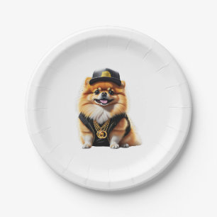 Gangsta Pomeranian - Hip Hop Dog Swag Paper Plate