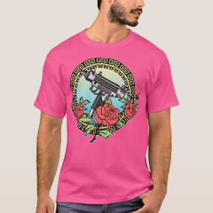 Gangsta Roses Aesthetic Tattoo Style Illustration T-Shirt