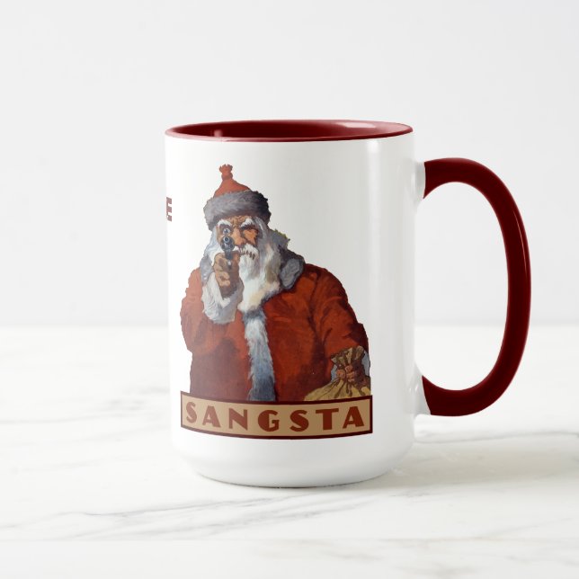 Gangsta Santa custom name mugs (Right)