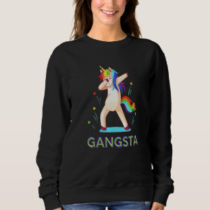 Gangsta Unicorn Dab Festival Club Rave Sweatshirt