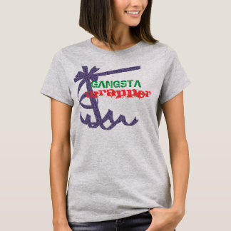 Gangsta w-rap play on wrapper rapper funny tshirt