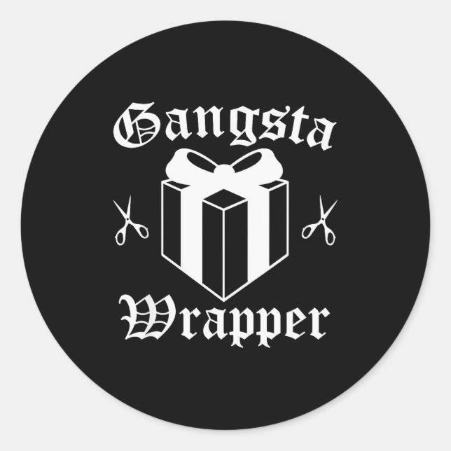 Gangsta Wrapper Christmas Holiday  Classic Round Sticker (Front)