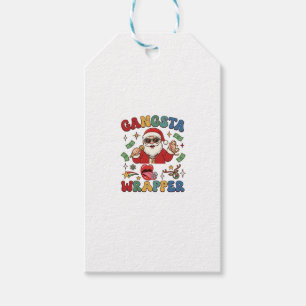 Gangsta Wrapper Christmas Santa Microphone Money Gift Tags
