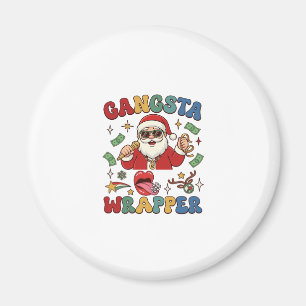 Gangsta Wrapper Christmas Santa Microphone Money Magnet