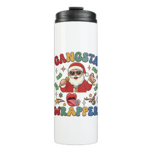 Gangsta Wrapper Christmas Santa Microphone Money Thermal Tumbler