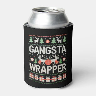 Gangsta Wrapper Christmas Ugly Sweater Xmas Can Cooler