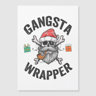 Gangsta Wrapper Funny Christmas Santa Present Gift Magnetic Invitation