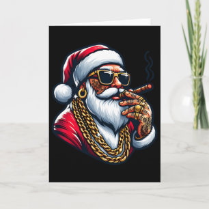 Gangsta Wrapper Funny Cool Santa Gangster Pajama C Card