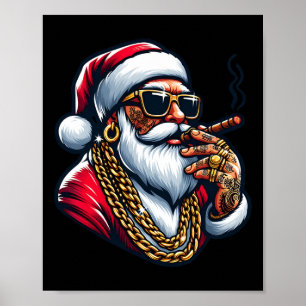 Gangsta Wrapper Funny Cool Santa Gangster Pajama C Poster
