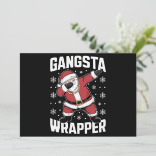Gangsta Wrapper Funny Dabbing Santa Christmas Holiday Card