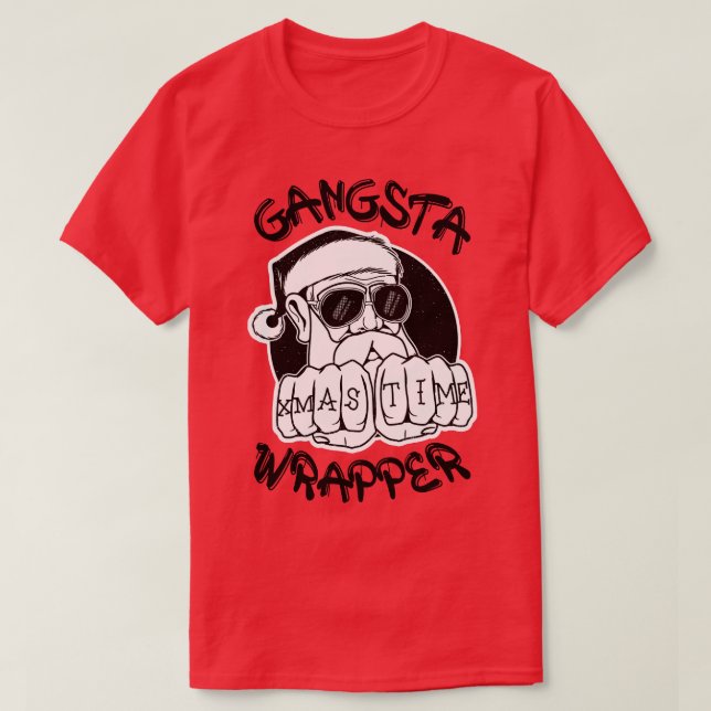 Gangsta Wrapper Funny Santa Claus Gangster (Light  T-Shirt (Design Front)