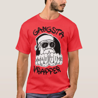 Gangsta Wrapper Funny Santa Claus Gangster (Light  T-Shirt