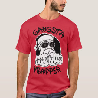 Gangsta Wrapper Funny Santa Claus Gangster (Light  T-Shirt