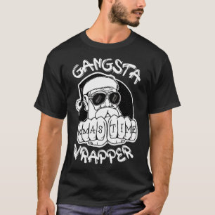 Gangsta Wrapper Funny Santa Claus Gangster  T-Shirt
