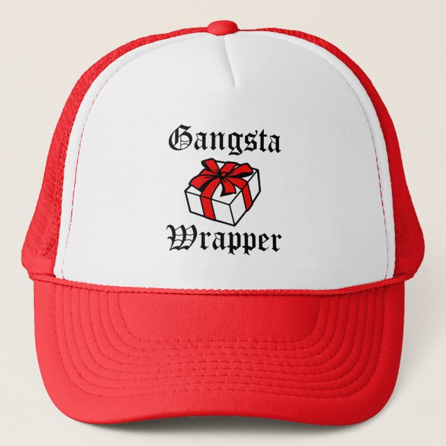 Gangsta Wrapper funny women's Christmas hat (Front)