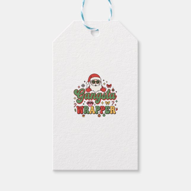 Gangsta Wrapper Santa Christmas Gift Tags (Front)