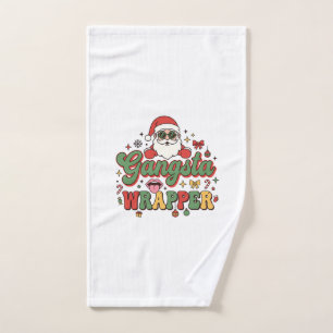 Gangsta Wrapper Santa Christmas Hand Towel