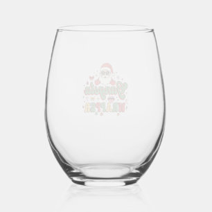 Gangsta Wrapper Santa Christmas Stemless Wine Glass