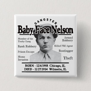 Gangster Baby Face Nelson 15 Cm Square Badge